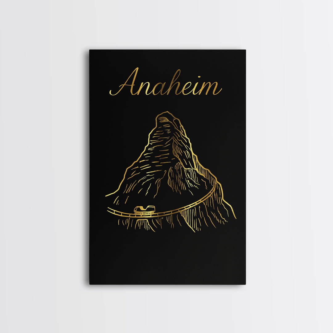 Anaheim Travel Poster, Canvas Print, Gold Outline Poster Art, Anaheim City Art, City Travel Prints, Travel Poster Set, Gift For Travelers