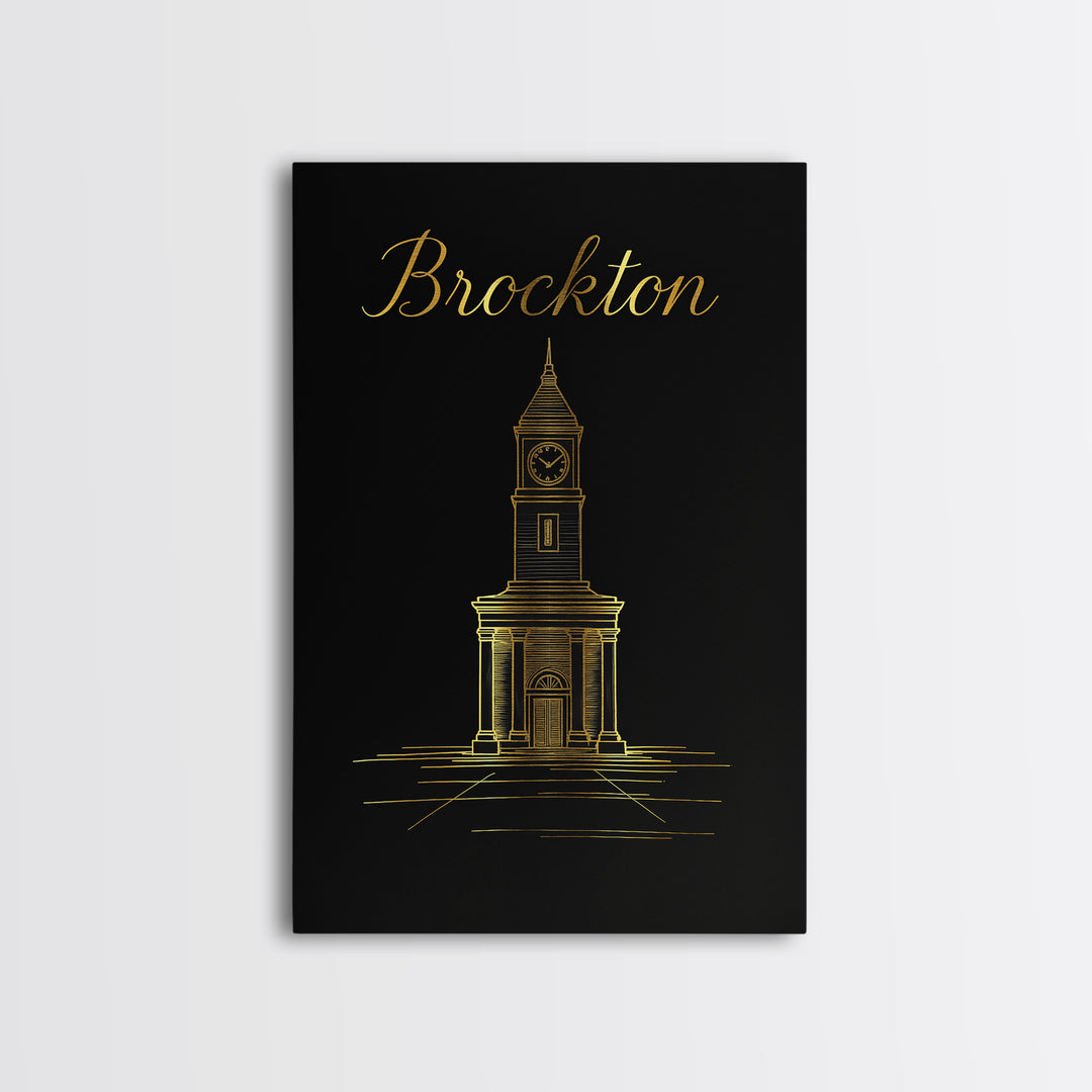 Brockton Massachusetts Travel Poster, Canvas Print, Dark Minimalist Wall Art, Brockton City Art, Gift For Travelers, Wanderlust Decor