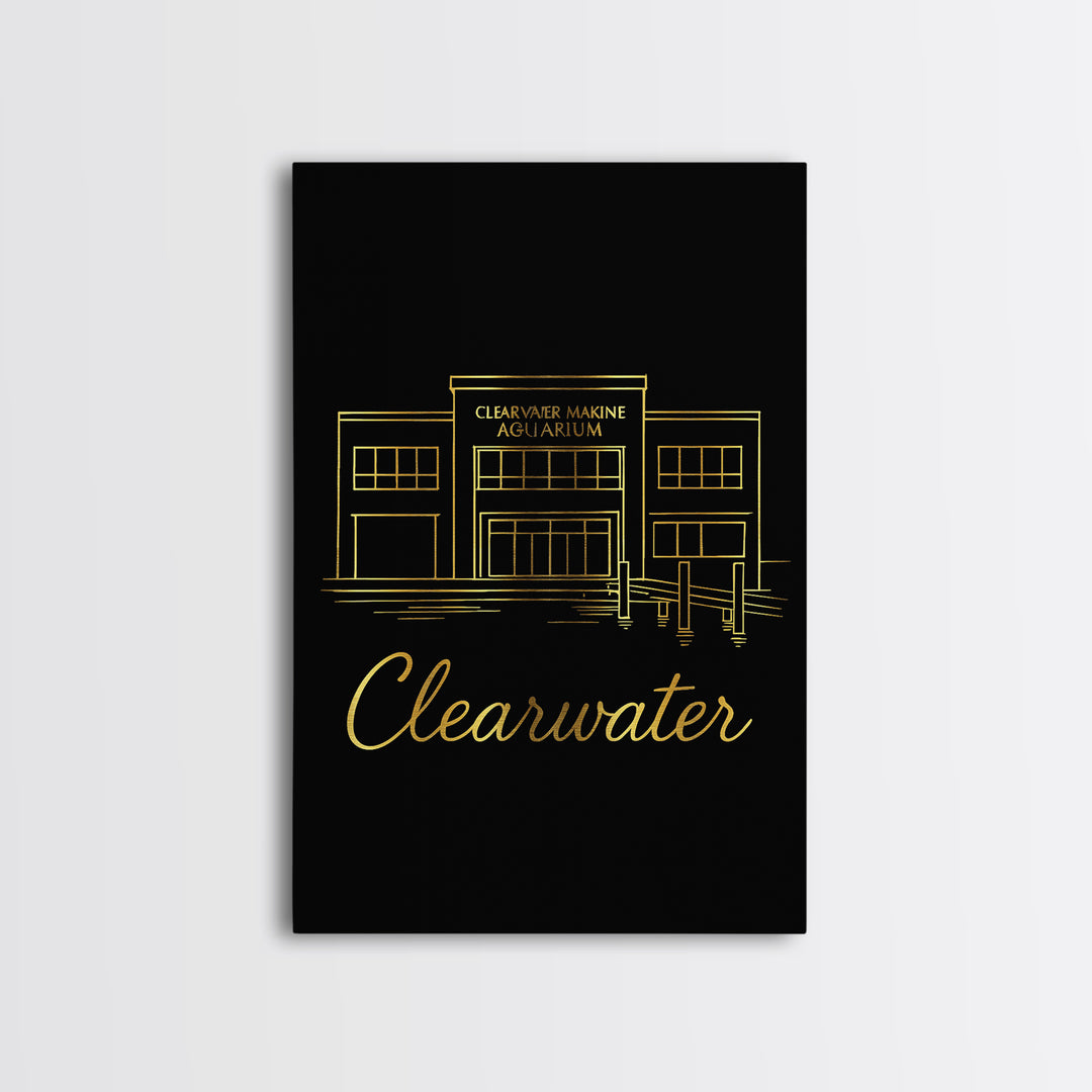 Clearwater Florida Travel Poster, Canvas Print, Dark Minimalist Wall Art, Clearwater Art Print, Travel Poster Art, Living Room Wall Art