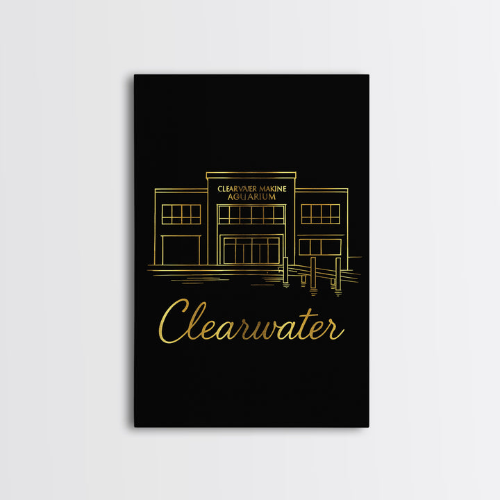 Clearwater Florida Travel Poster, Canvas Print, Dark Minimalist Wall Art, Clearwater Art Print, Travel Poster Art, Living Room Wall Art