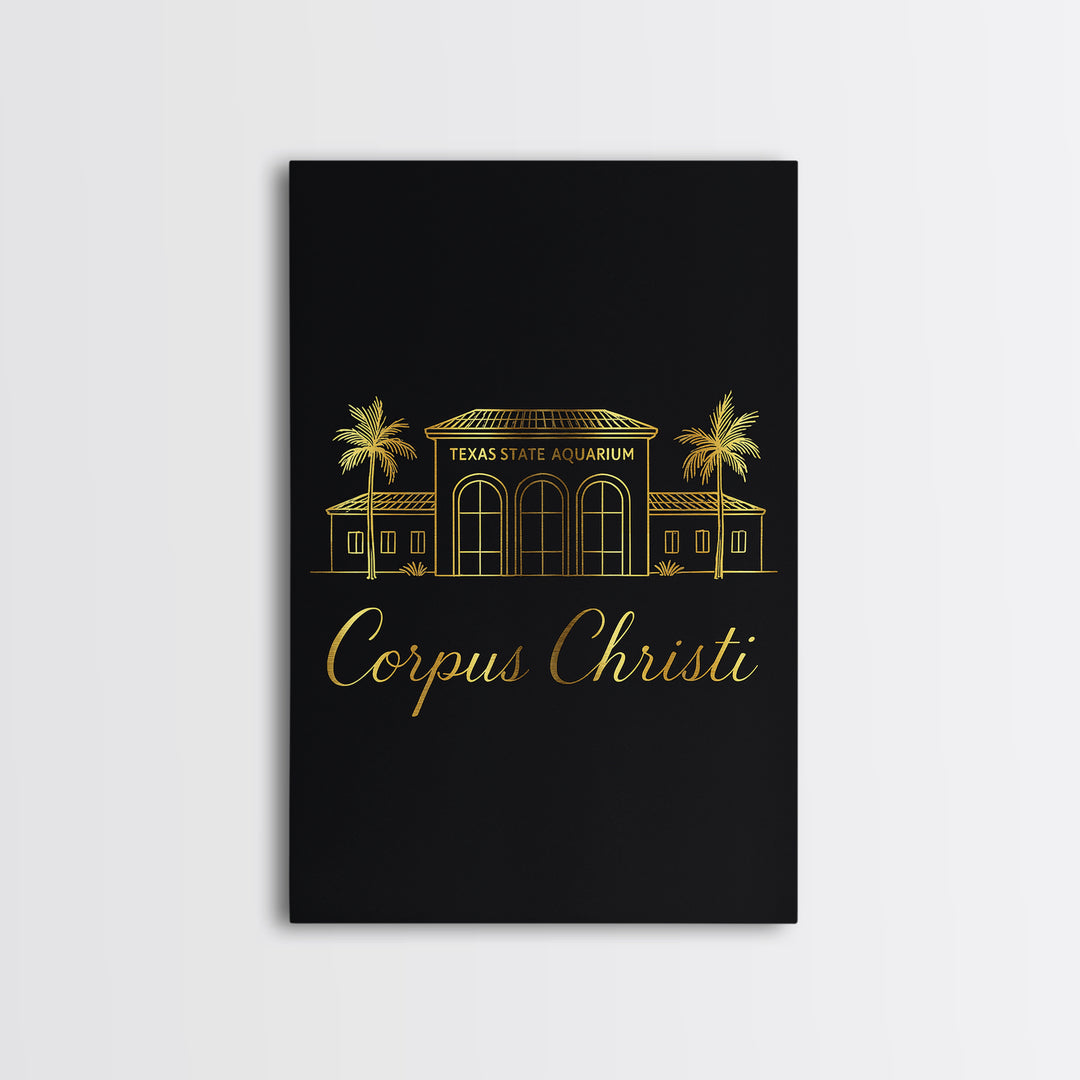 Corpus Christi Travel Poster, Canvas Print, Dark Minimalist Wall Art, Corpus Christi Travel Art, Travel Art Print, Travel Wall Art