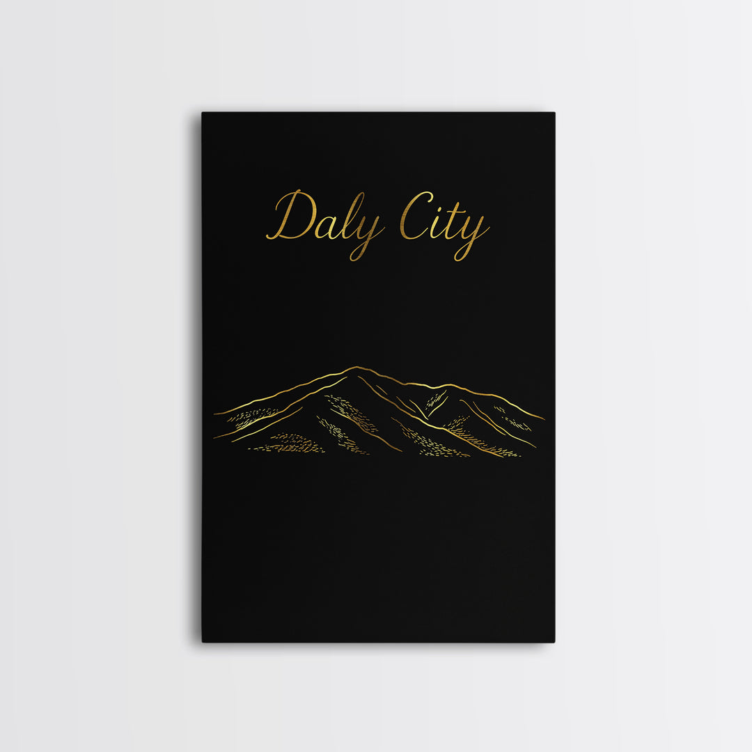 Daly City California Travel Poster, Canvas Print, Dark Minimalist Wall Art, Daly Art Print, Poster Art, Retro Travel Print, Poster Print
