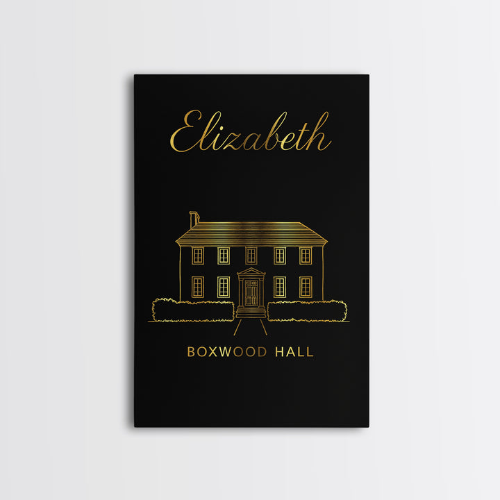 Elizabeth New Jersey Travel Poster, Canvas Print, Dark Minimalist Wall Art, Elizabeth Print, Watercolor City Skyline, Travel Art Print