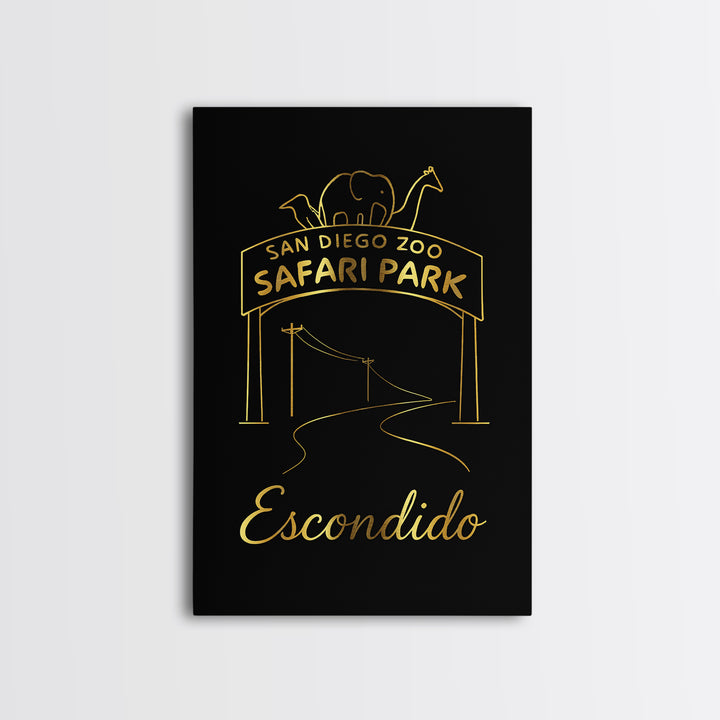 Escondido Travel Poster, Canvas Print, Dark Minimalist Wall Art, Escondido Poster Print, Modern Wall Decor, Living Room Wall Art