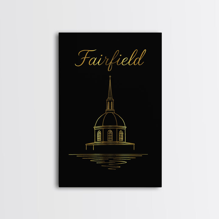 Fairfield California Travel Poster, Canvas Print, Minimalist Gold Line Art, Fairfield Art Print, Gift For Travelers, Home Office Decor