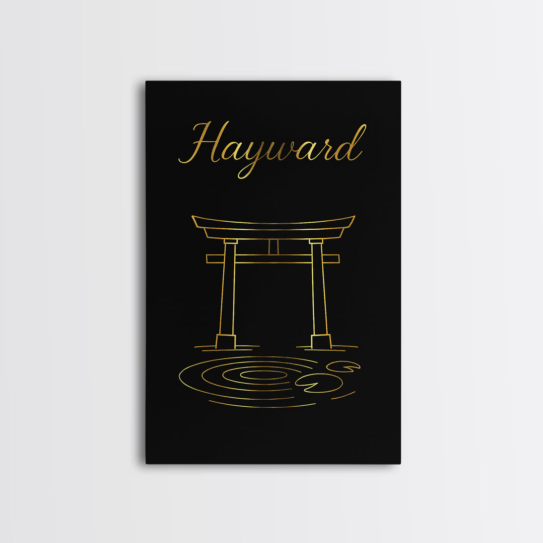 Hayward Travel Poster, Framed Canvas Print, Dark Minimalist Wall Art, Hayward Poster Print, Travel Art Print, Vintage Travel Art