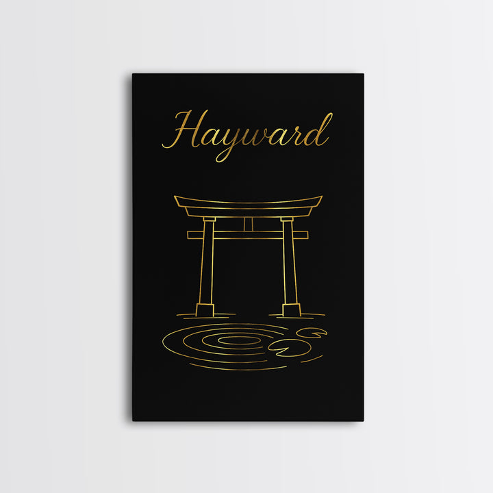 Hayward Travel Poster, Framed Canvas Print, Dark Minimalist Wall Art, Hayward Poster Print, Travel Art Print, Vintage Travel Art