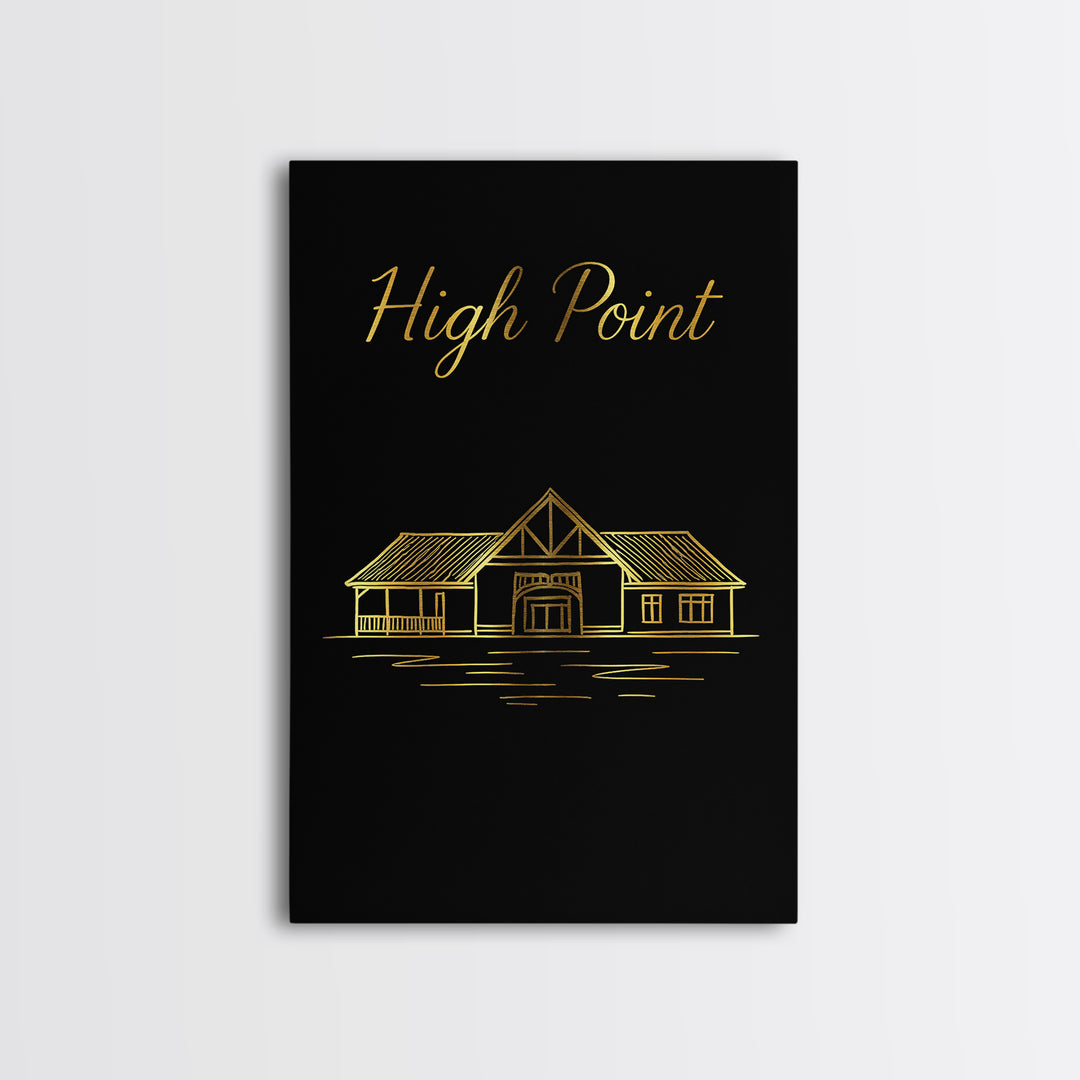 High Point North Carolina Travel Poster, Canvas Print, Dark Minimalist Wall Art, High Point Poster Print, Poster Art, City Travel Prints
