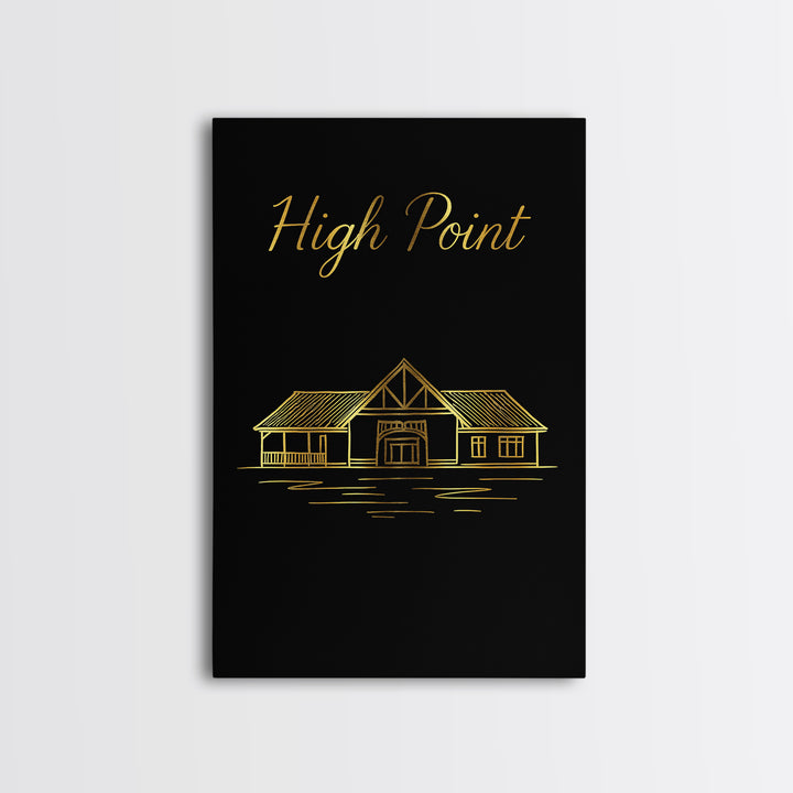 High Point North Carolina Travel Poster, Canvas Print, Dark Minimalist Wall Art, High Point Poster Print, Poster Art, City Travel Prints