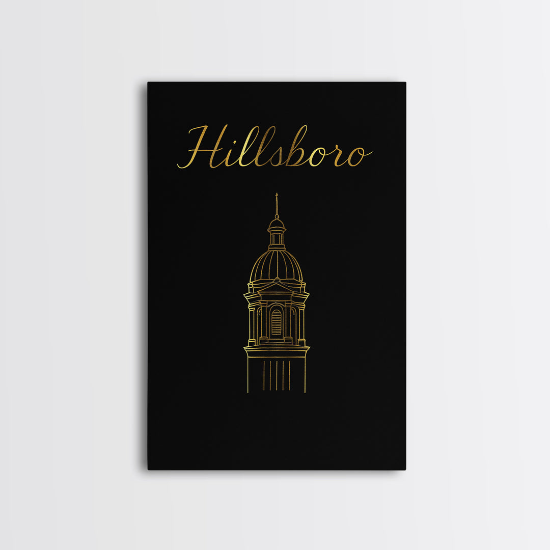 Hillsboro Oregon Travel Poster, Canvas Print, Dark Minimalist Wall Art, Hillsboro Poster Print, Poster Art, Travel Wall Art, Travel Gift