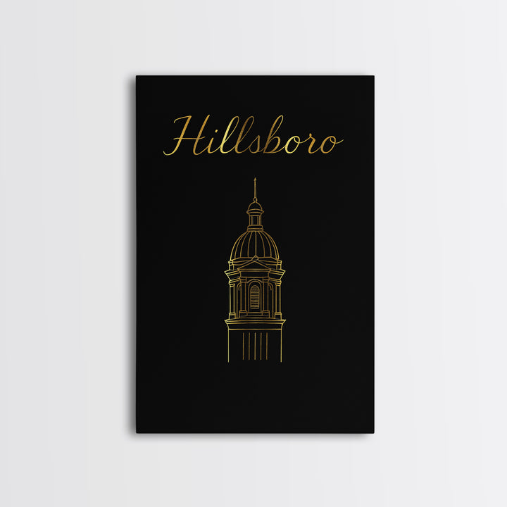 Hillsboro Oregon Travel Poster, Canvas Print, Dark Minimalist Wall Art, Hillsboro Poster Print, Poster Art, Travel Wall Art, Travel Gift