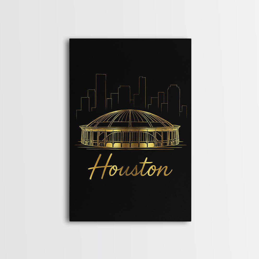 Houston Texas Travel Poster, Canvas Print, Dark Minimalist Wall Art, Houston City Art, Travel Wall Art, Retro Travel Print, Poster Print