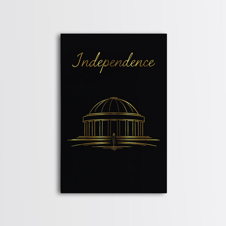 Independence Travel Poster, Canvas Print, Dark Minimalist Wall Art, Independence Travel Art, Fine Art Print, Gift For Travelers