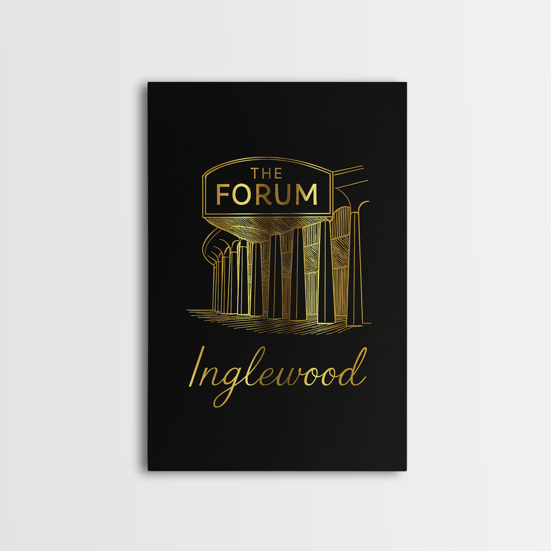 Inglewood California Travel Poster, Canvas Print, Dark Minimalist Wall Art, Inglewood Travel Art, Wall Decor, Gift For Travelers, Wall Art