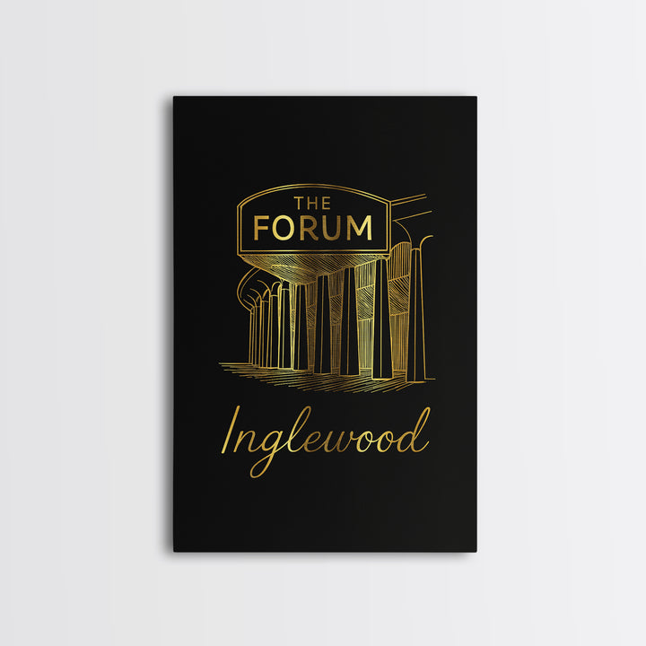 Inglewood California Travel Poster, Canvas Print, Dark Minimalist Wall Art, Inglewood Travel Art, Wall Decor, Gift For Travelers, Wall Art