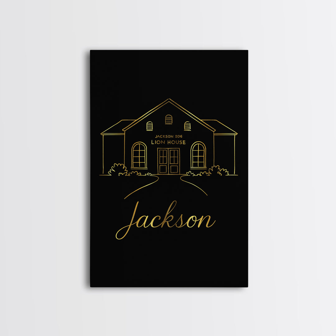 Jackson Mississippi Travel Poster, Canvas Print, Minimalist Gold Line Art, Jackson Art Print, Gift For Travelers, Office Decor