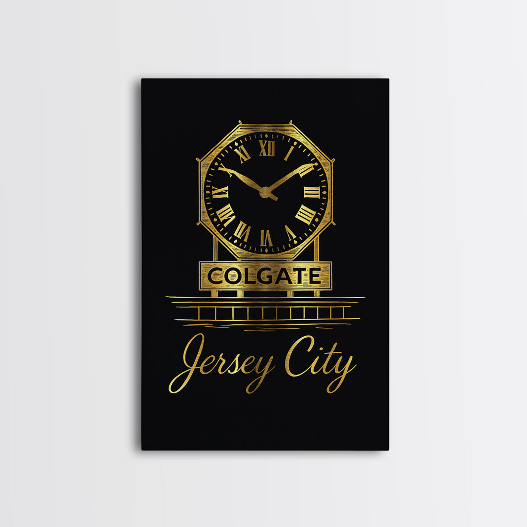 Jersey City New Jersey Travel Poster, Canvas Print, Gold Outline Poster Art, Jersey City Wall Art, Travel Wall Art, Travel Print, Wall Art