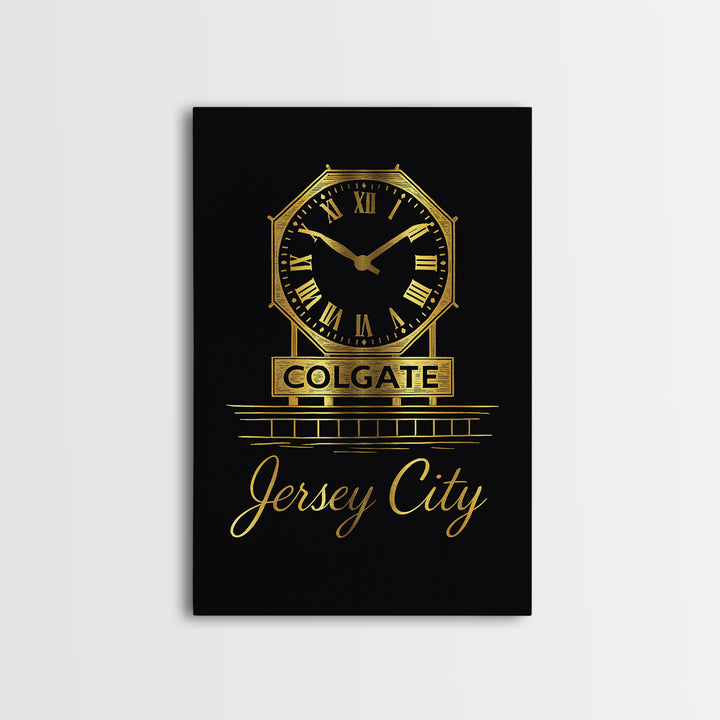 Jersey City New Jersey Travel Poster, Canvas Print, Gold Outline Poster Art, Jersey City Wall Art, Travel Wall Art, Travel Print, Wall Art