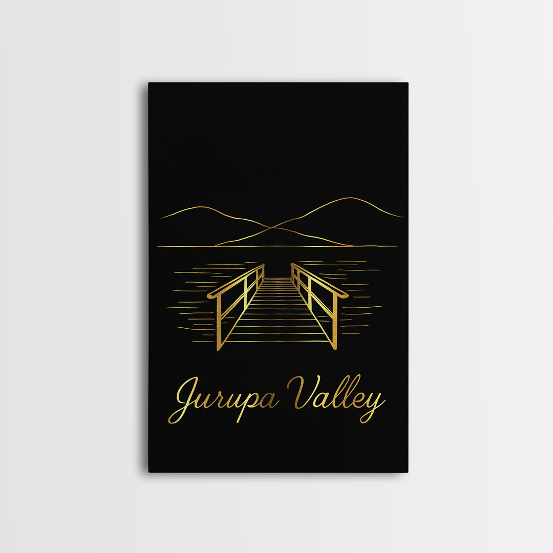 Jurupa Valley Travel Poster, Canvas Print, Dark Minimalist Wall Art, Jurupa Valley Wall Art, Mid Century Wall Art, Travel Wall Decor