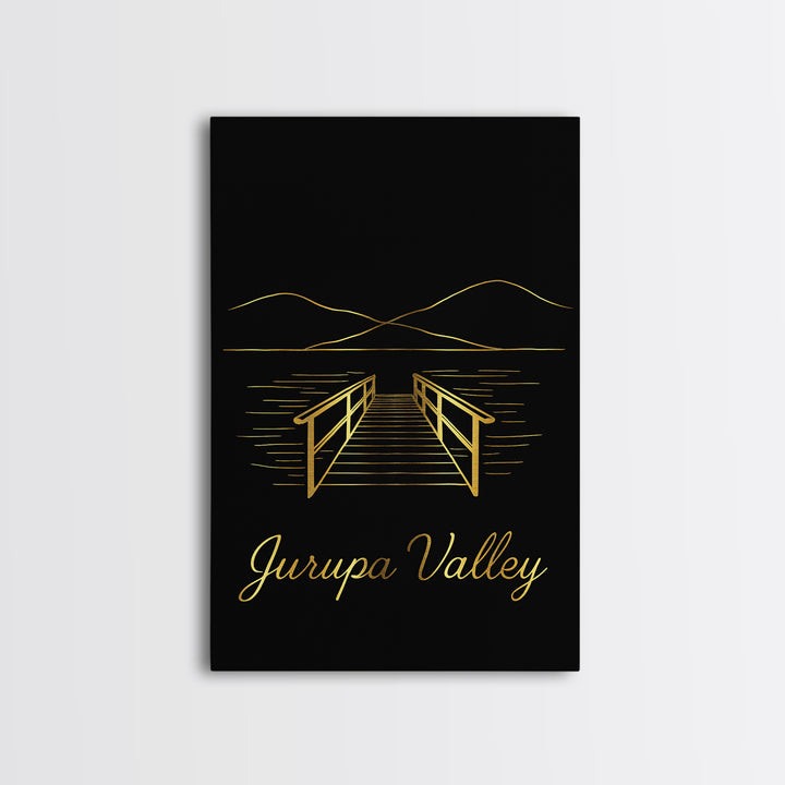Jurupa Valley Travel Poster, Canvas Print, Dark Minimalist Wall Art, Jurupa Valley Wall Art, Mid Century Wall Art, Travel Wall Decor