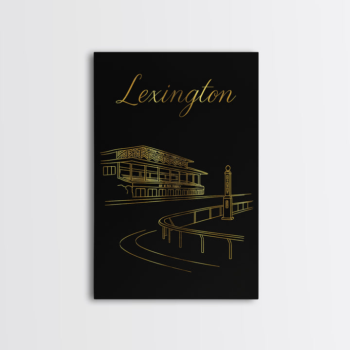 Lexington Kentucky Travel Poster, Canvas Print, Black Gold Minimalist Art, Lexington Poster Print, Vintage City Poster, Art Print, Design 1