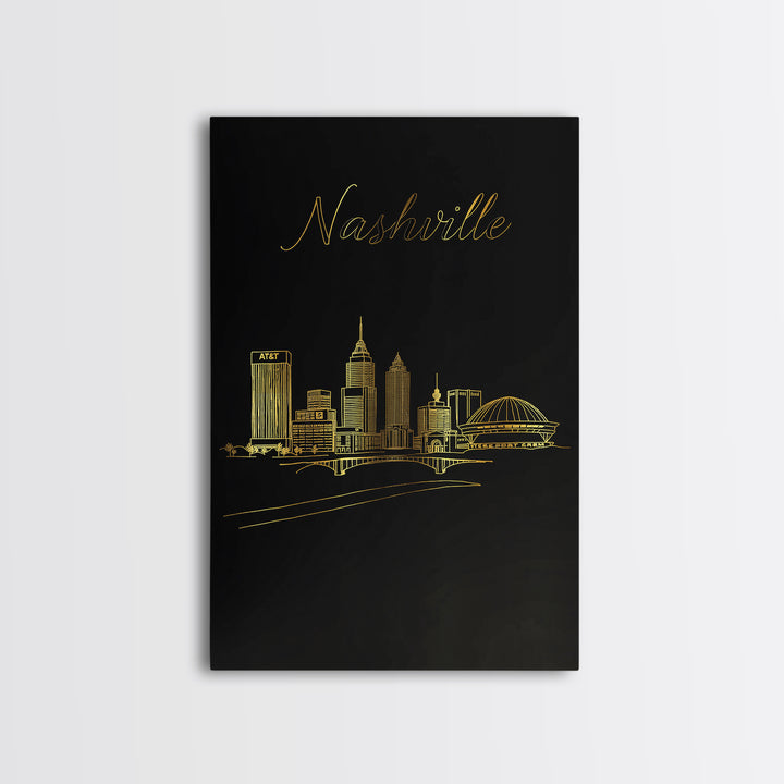 New York Travel Poster, Framed Canvas Print, Minimalist Gold Line Art, New York Wall Art, City Art Print, Travel Art Print, Poster Print
