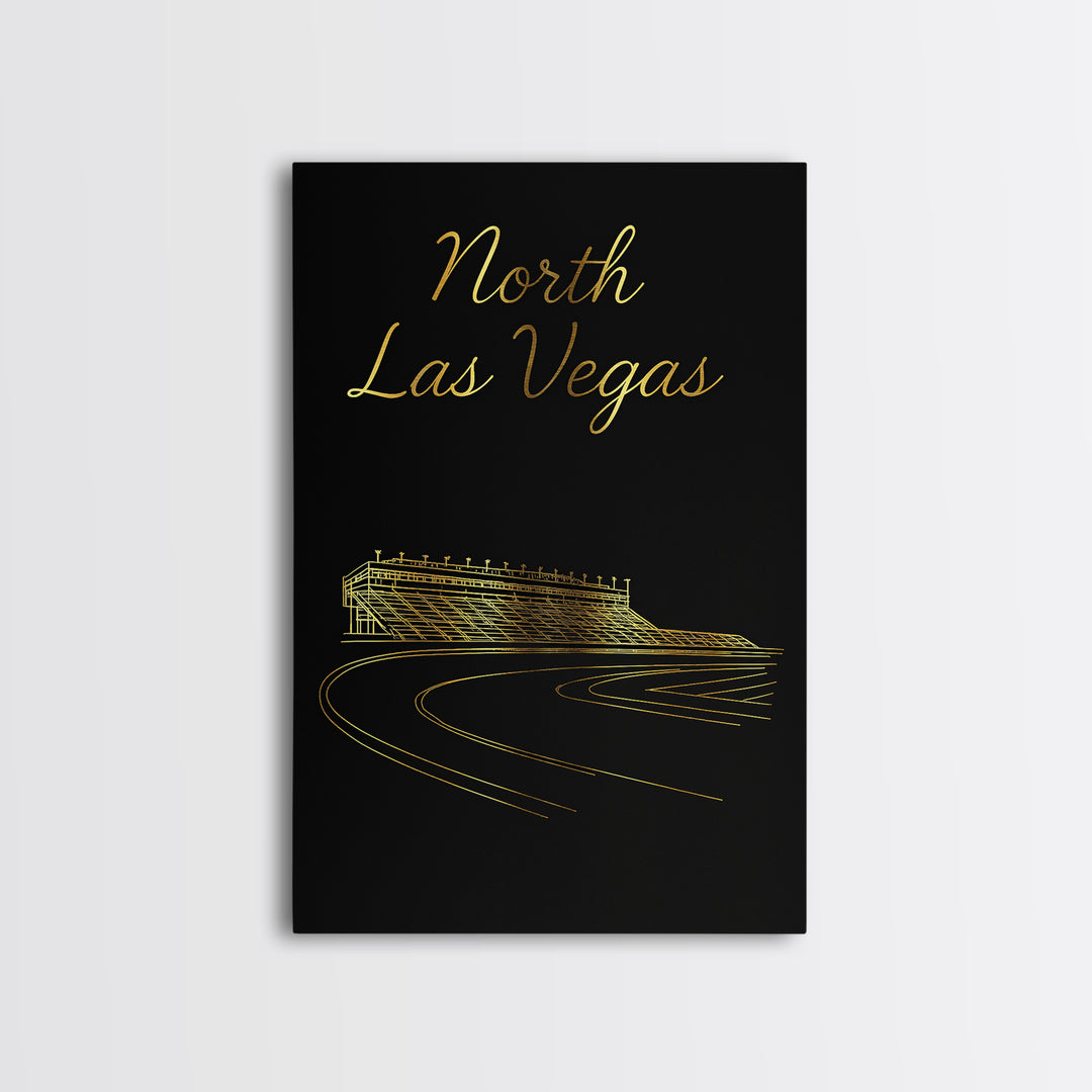 North Las Vegas Travel Poster, Framed Canvas Print, Minimalist Gold Line Art, North Las Vegas Art Print, Travel Poster Set, City Poster
