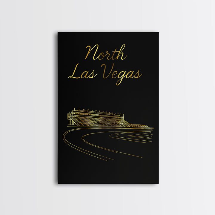 North Las Vegas Travel Poster, Framed Canvas Print, Minimalist Gold Line Art, North Las Vegas Art Print, Travel Poster Set, City Poster