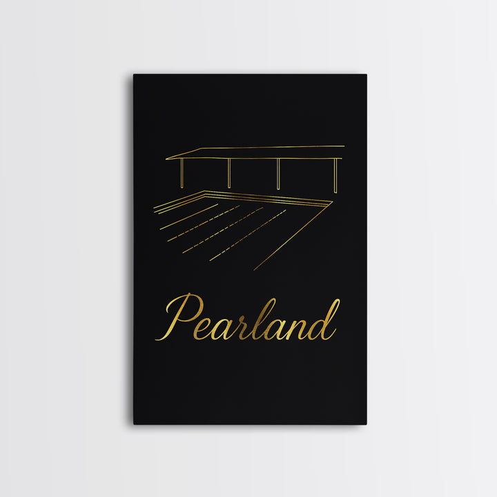 Pearland Travel Poster, Canvas Print, Dark Minimalist Wall Art, Pearland Poster Print, Travel Poster Art, City Travel Prints, Design 1