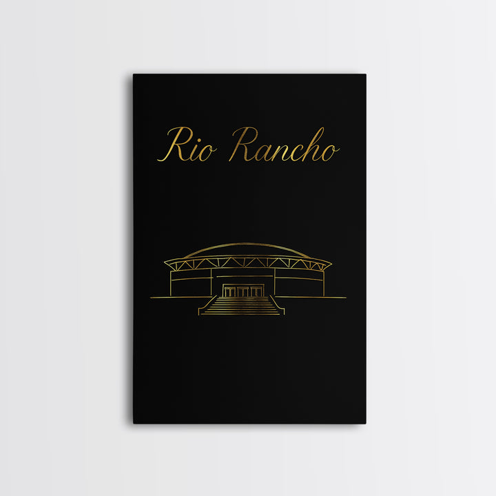 Rio Rancho Travel Poster, Canvas Print, Dark Minimalist Wall Art, Rio Rancho City Art, Travel Wall Art, City Art Print, Wanderlust Decor