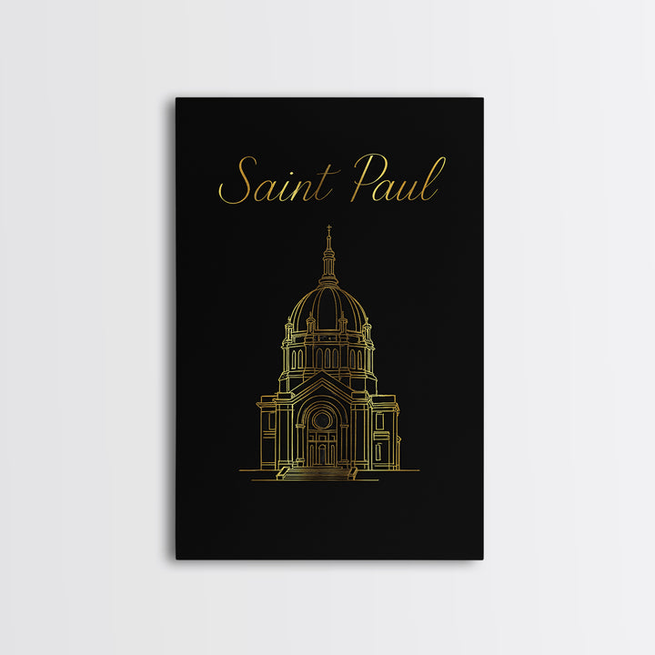 Saint Paul Travel Poster, Canvas Print, Minimalist Gold Line Art, Saint Paul City Art, Travel Wall Art, Fine Art Print, Eclectic Wall Decor
