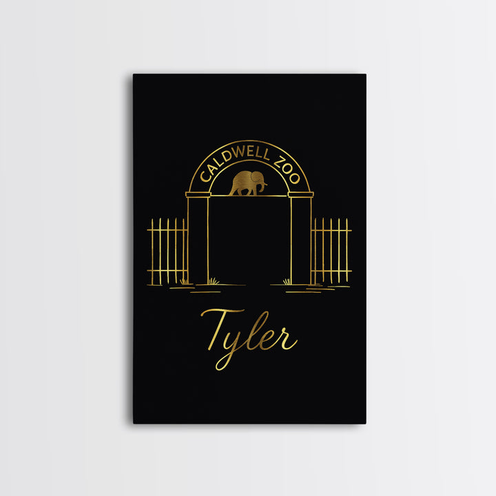 Tyler Travel Poster, Framed Canvas Print, Dark Minimalist Wall Art, Tyler Poster Print, Gift For Travelers, City Illustration, Design 2