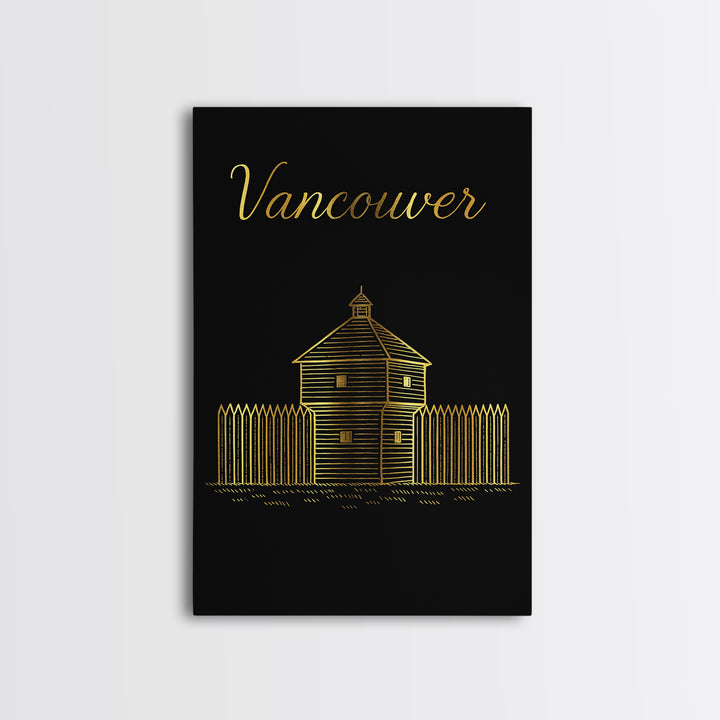 Vancouver Washington Travel Poster, Canvas Print, Dark Minimalist Wall Art, Vancouver Poster Print, City Travel Prints, Living Room Wall Art