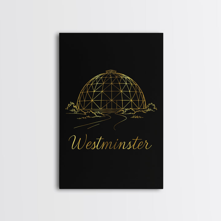 Westminster Travel Poster, Framed Canvas Print, Minimalist Gold Line Art, Westminster City Art, Travel Poster Art, Travel Poster Set