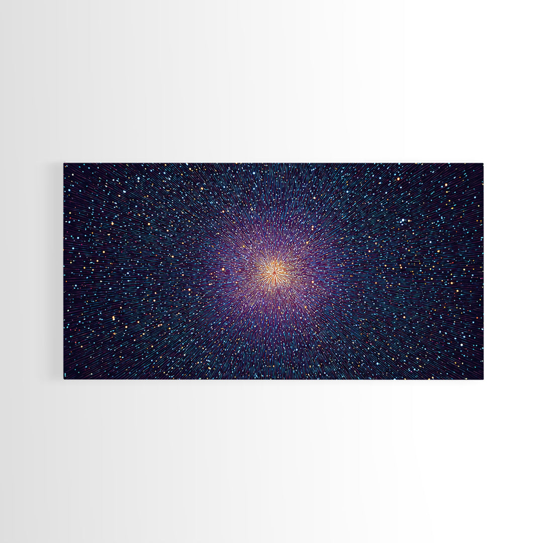 Radiant Purple Starburst Abstract Wall Art, Midcentury Modern Art Print, Cosmic Retro Decor, Space Abstract Art Poster For Home