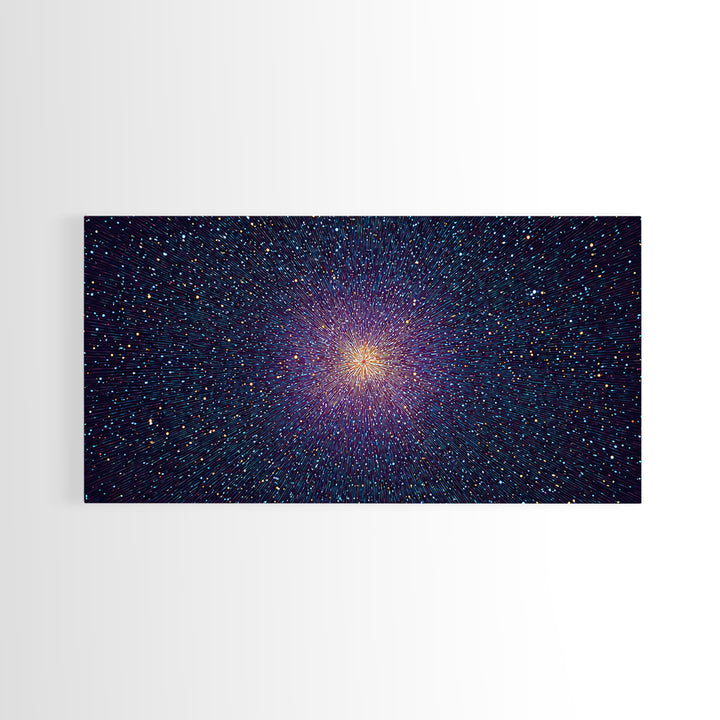 Radiant Purple Starburst Abstract Wall Art, Midcentury Modern Art Print, Cosmic Retro Decor, Space Abstract Art Poster For Home