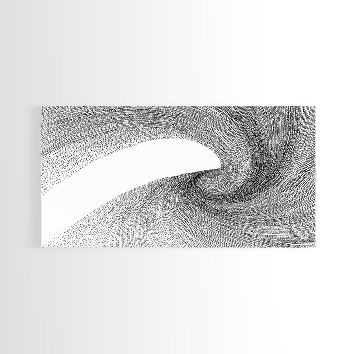 Black White Vortex Line Wall Art, Modern Abstract Art Print, Op Art Decor, Minimalist Geometric Poster For Office And Home