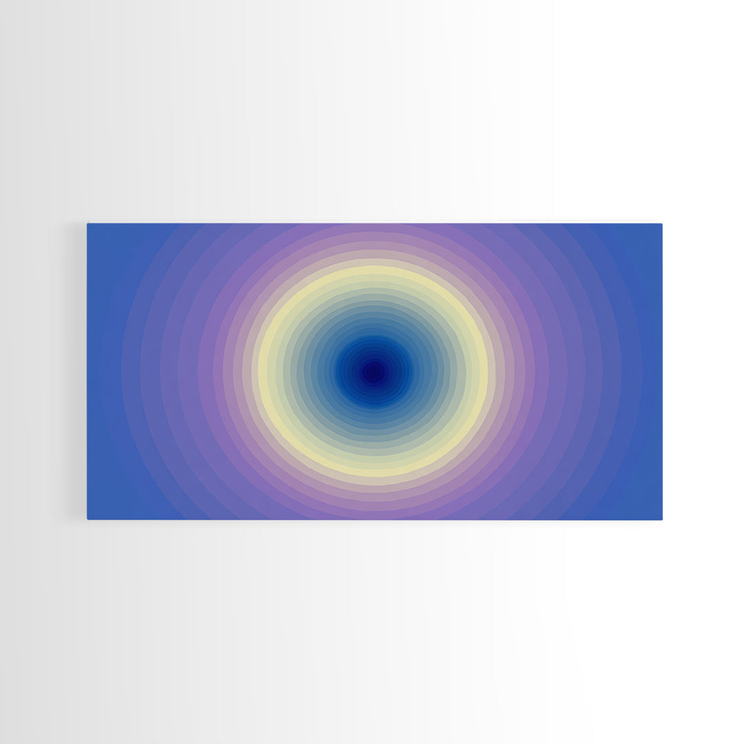 Blue Purple Concentric Circle Wall Art, Modern Abstract Art Print, Soft Geometric Decor, Minimalist Bedroom Poster, Home Decor