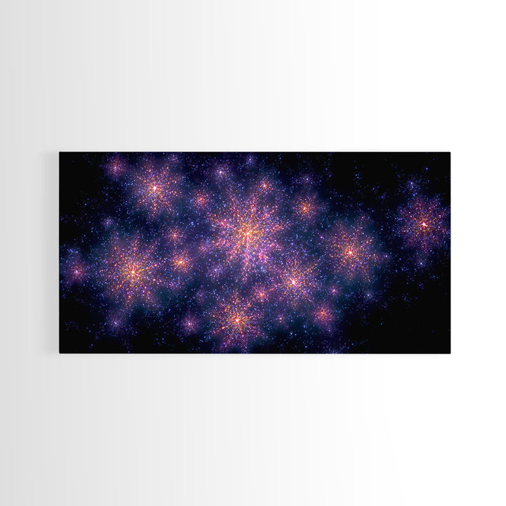 Purple Pink Starfield Galaxy Wall Art, Cosmic Retro Poster, Space Abstract Art, Modern Bedroom Decor, Dreamy Nebula Print