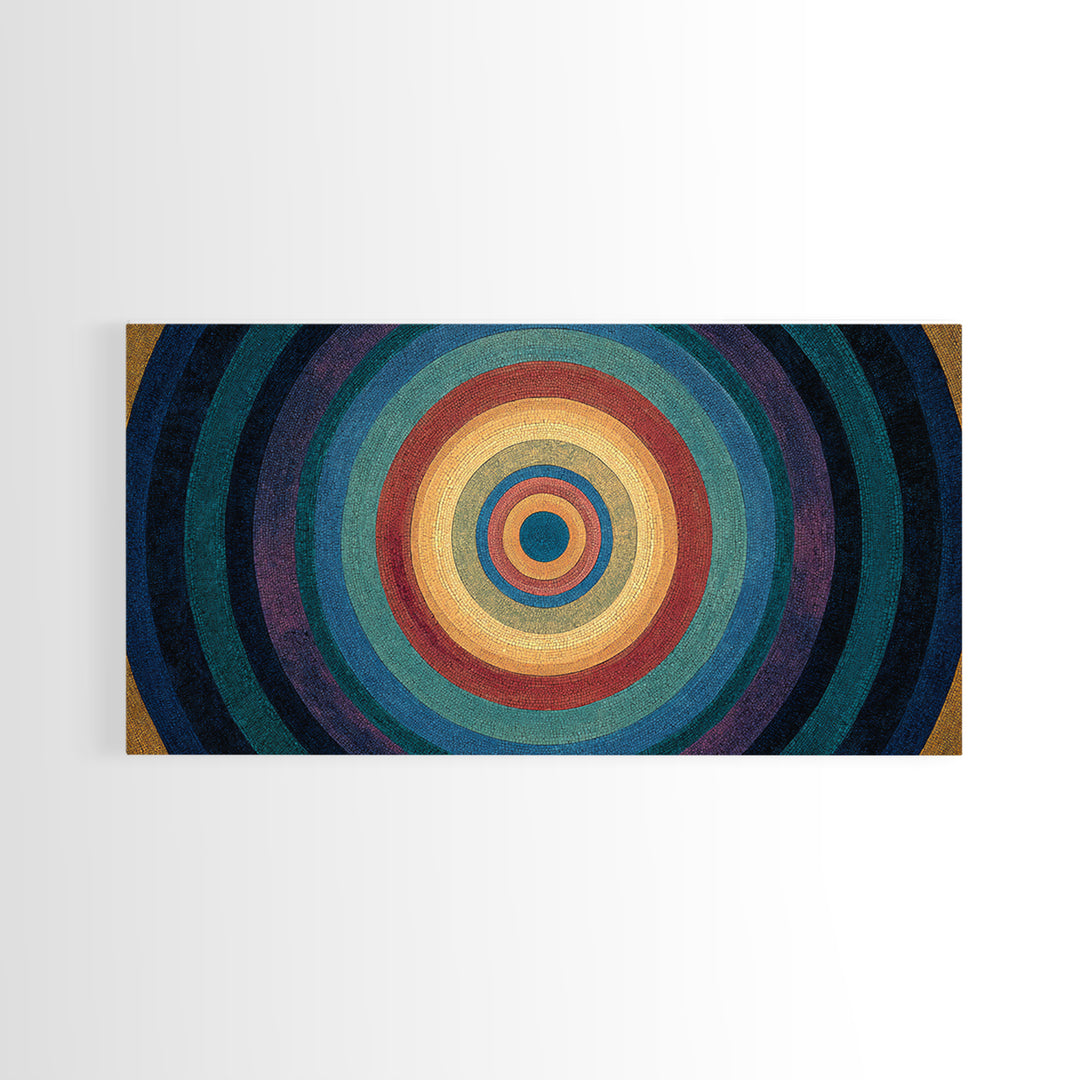 Colorful Concentric Circle Target Wall Art, Midcentury Modern Geometric Art Print, Bauhaus Poster, Retro Home Decor Gift