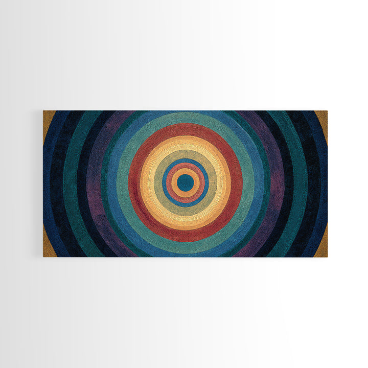 Colorful Concentric Circle Target Wall Art, Midcentury Modern Geometric Art Print, Bauhaus Poster, Retro Home Decor Gift