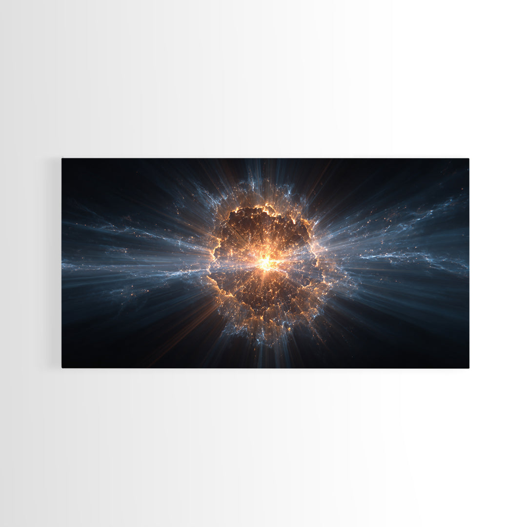 Glowing Cosmic Explosion In Deep Space Wall Art, Modern Abstract Art Print, Sci Fi Wall Decor, Digital Art For Home Office