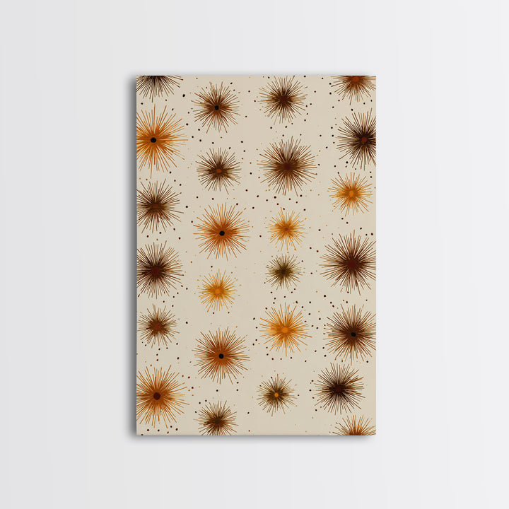 Burnt Orange Brown Atomic Starburst Wall Art, Midcentury Modern Art, Retro Abstract Print, Earth Tone MCM Wall Decor Gift