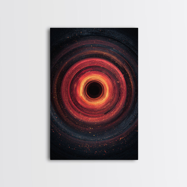 Fiery Black Hole Vortex Wall Art, Red Orange Cosmic Abstract, Space Poster, Modern Art Print, Statement Wall Decor, Home Office Art