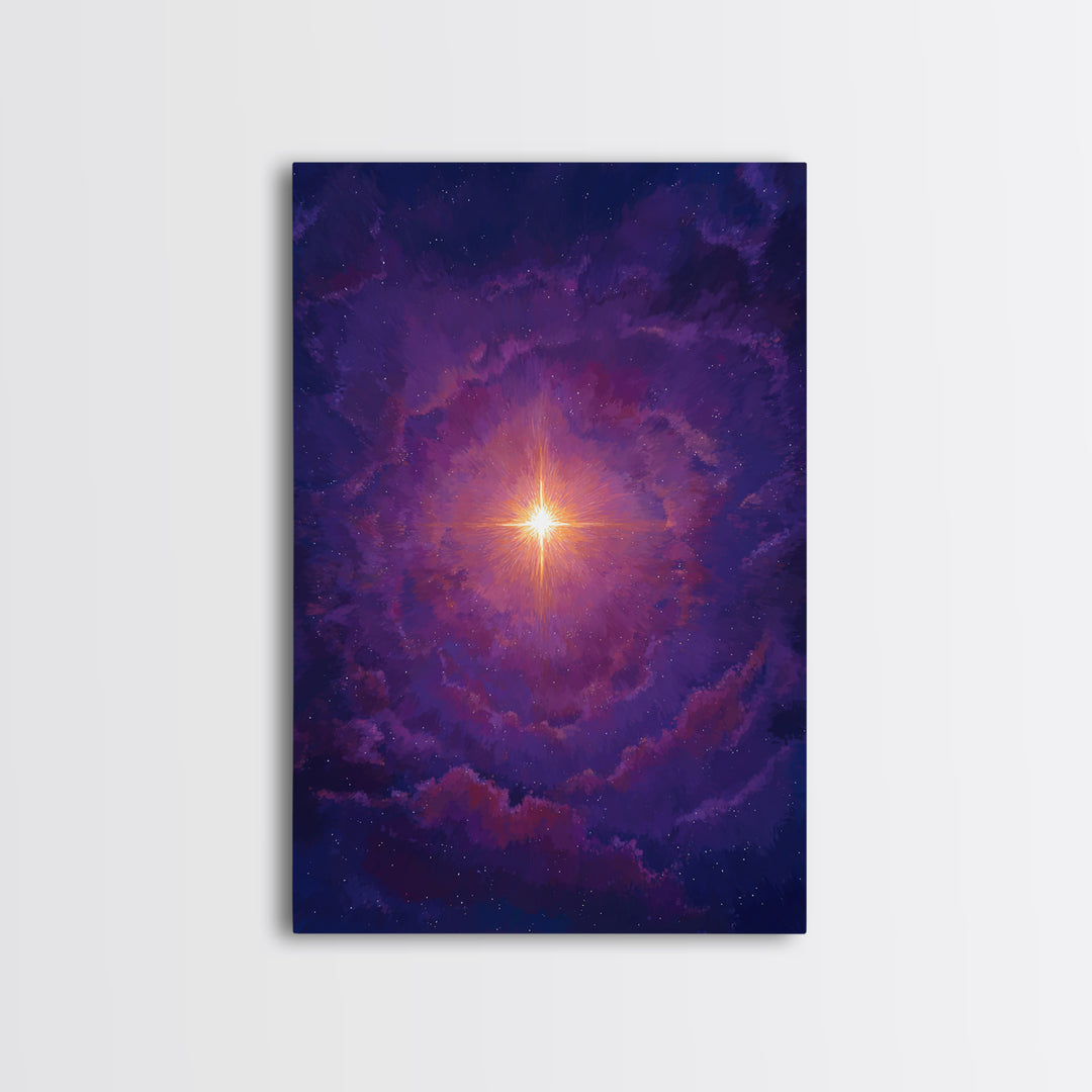 Purple Cosmic Starburst Wall Art, Modern Abstract Art, Space Abstract Art Print, Galaxy Poster, Vibrant Art Purple Decor