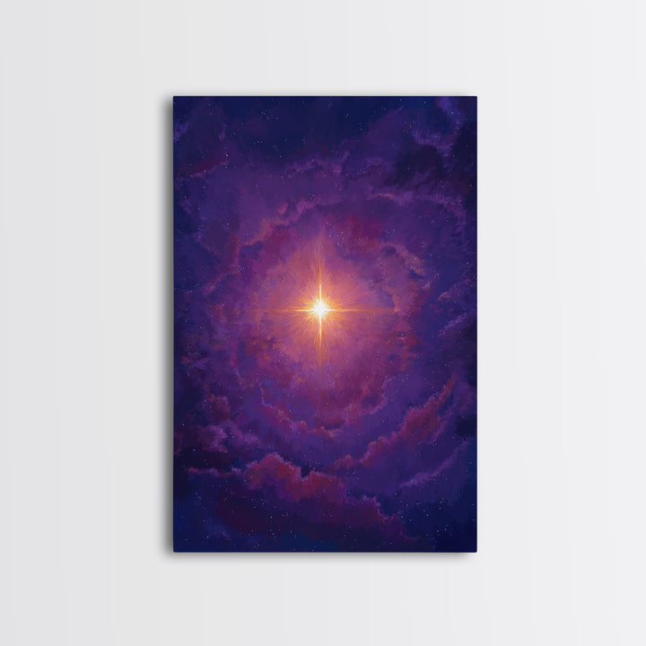 Purple Cosmic Starburst Wall Art, Modern Abstract Art, Space Abstract Art Print, Galaxy Poster, Vibrant Art Purple Decor