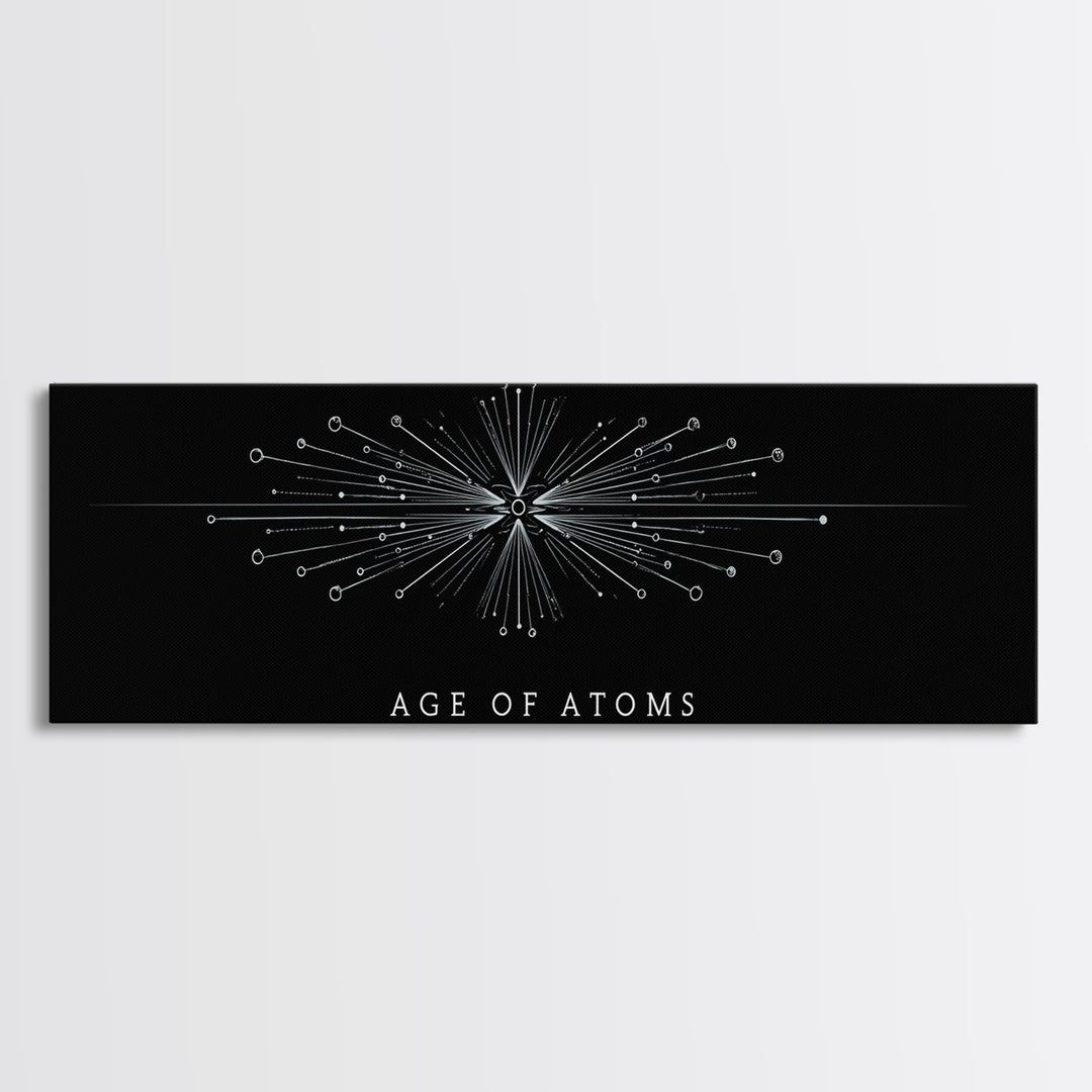 Age Of Atoms Starburst Diagram Wall Art, Midcentury Modern Art, Atomic Retro Poster, Space Abstract Art, Science Decor Print