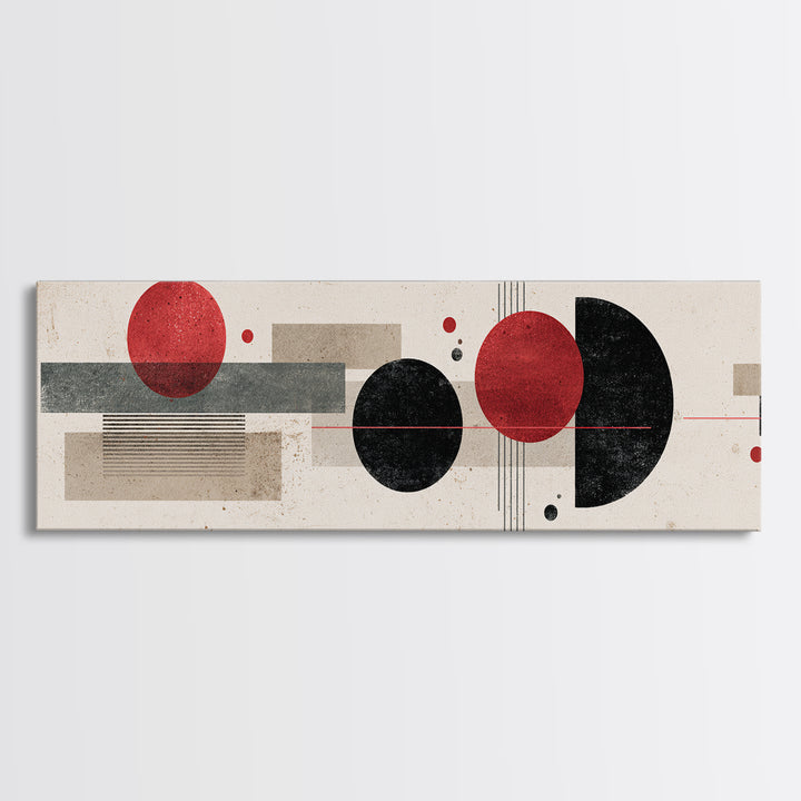 Red Black Geometric Abstract Wall Art, Midcentury Modern Art, Bauhaus Poster, Colorblock Art, Modern Wall Decor, Living Room Print