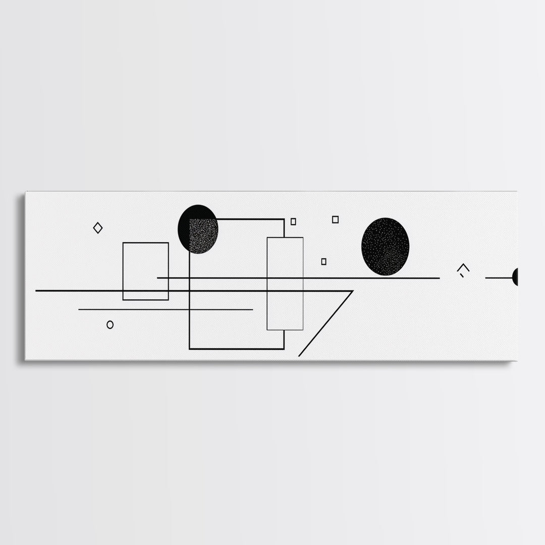 Minimalist Black Line Geometry Wall Art, Midcentury Modern Art Print, Bauhaus Design, Abstract Wall Art, Office Decor Poster