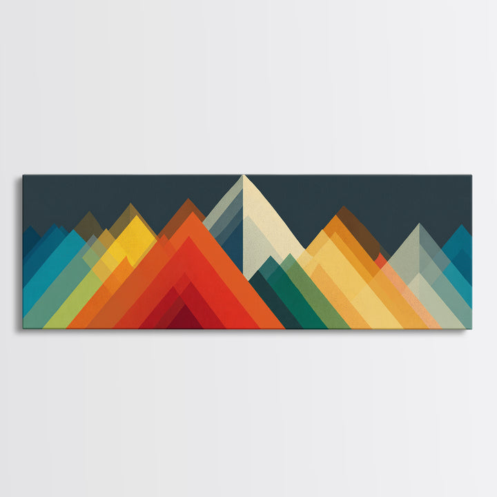 Colorful Geometric Mountain Peaks Wall Art, Midcentury Modern Abstract Print, Bold MCM Decor, Scandinavian Poster Gift Idea